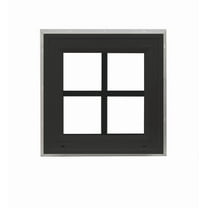 Double Pane Windows 24" x 24" Vinyl Square Window (Black front and White back) with Grids, Argon Filled, Low-E Glass, Florida Approved