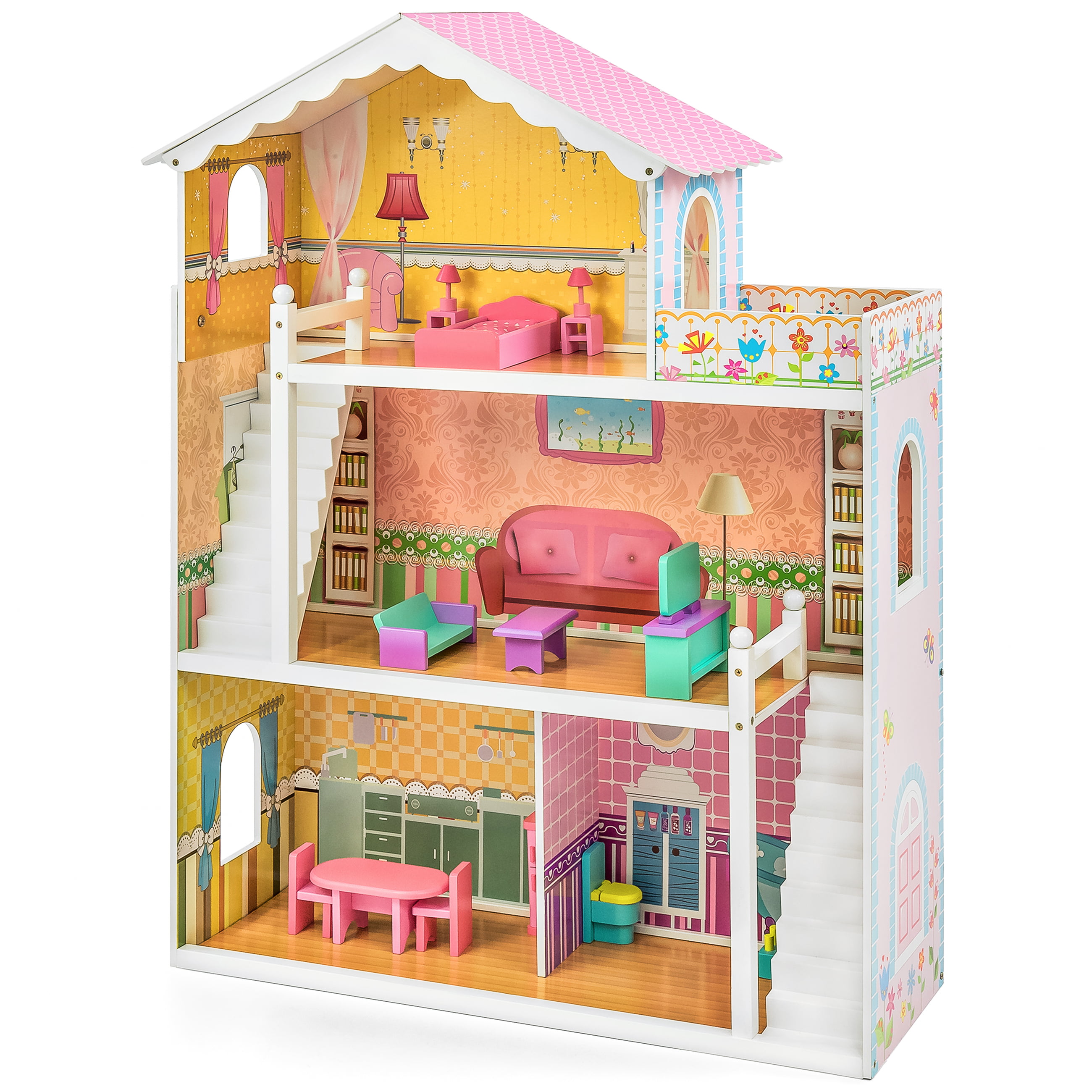 wooden barbie dollhouse