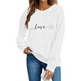 thumbnail image 5 of Womens White Love Sweatshirt - Valentine's Day Oversized Crewneck with Embroidered Heart, Soft Fleece Romantic Pullover Gift for Her & Cozy Wear,Size XS, 5 of 6