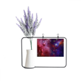 thumbnail image 1 of Azul nubes rojas estrellas Galaxy Tarjeta de jarrón de lavanda artificial, 1 of 3