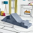 thumbnail image 3 of Yourigami Kids and Toddler Play Gym, Playroom Couch Set, Durable Modular Design, Blue Lagoon, 3 of 8