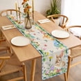 thumbnail image 3 of Happy Easter Bunny Table Runner - 60 Inch Long, Kitchen Dining Table Runner Dresser Scarves, Spring Floral Burlap Blue Plaid Farmhouse Decor for Coffee Tables Wedding Party Banquet, 3 of 8