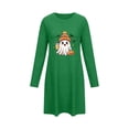 thumbnail image 5 of Taqqpue Womens Sleepshirt Long Sleeve Crew Neck Cotton Nightgown Halloween Graveyard Print Oversized Knee Length Casual Pullover Lightweight Sleep Gown for Women All Plus Sizes, 5 of 6