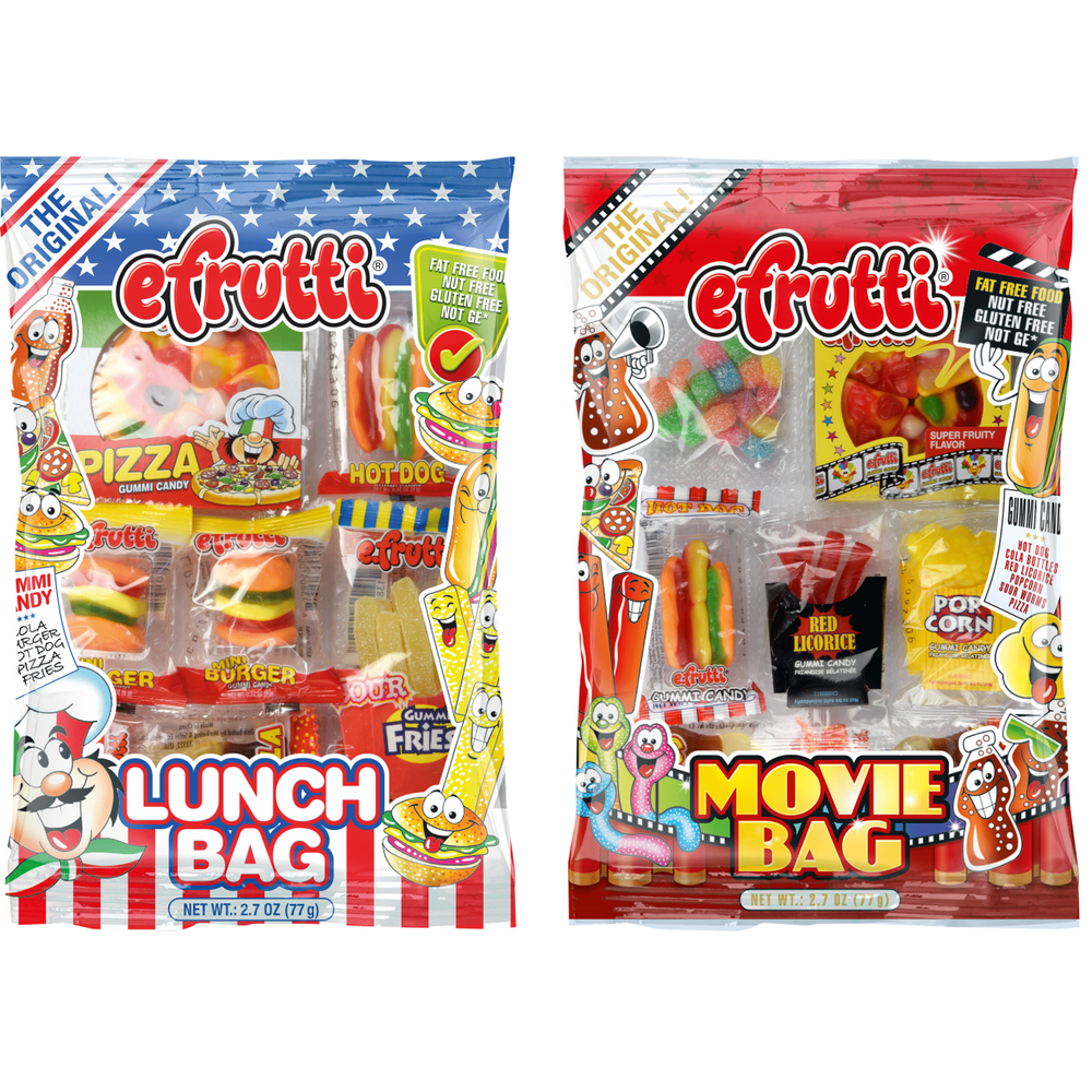eFrutti Original Mini Gummi Gummy Lunch Bag, and Movie Bag Bundle gummy