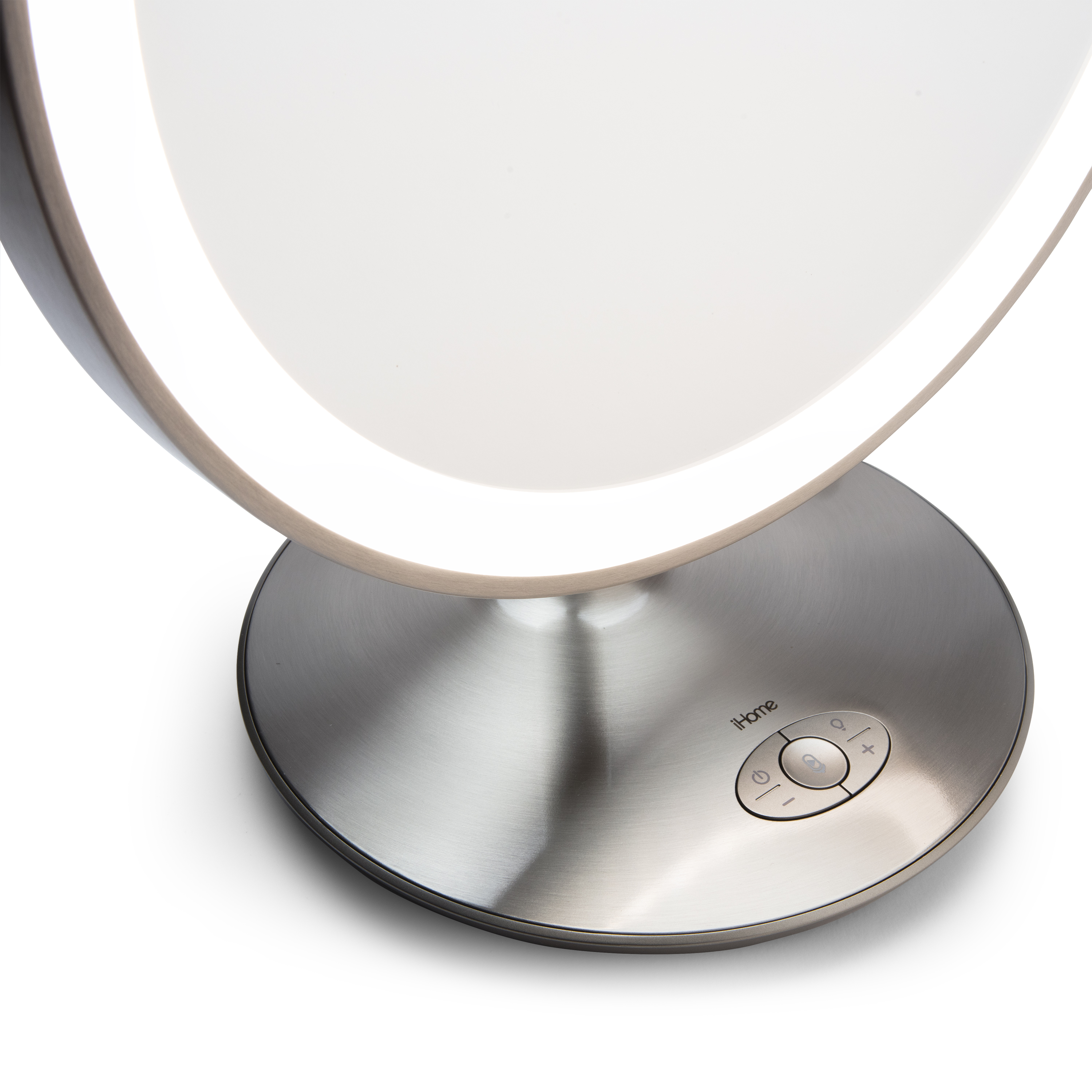 iHome 13" Glow Ring XL LED Silver Vanity Speaker with Bluetooth, Speakerphone, and 10x Detail Mirror - image 4 of 13