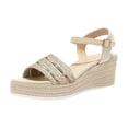 thumbnail image 5 of Rokment Womens Espadrilles Wedges Dressy Sandals Fashionable Casual Open Toe Platform Chunky High Heels Dress Summer Shoes for Ladies Woman Beach Vacation Silver Size 6, 5 of 6