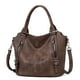 thumbnail image 1 of Bolso Hobo CLUCI de piel vegana color café oscuro para mujer, 1 of 7