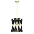thumbnail image 3 of Mulus 12 in. 1-Light Indoor Satin Gold and Black Thread Finish Pendant Light with Light Kit, 3 of 4