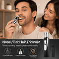 thumbnail image 5 of Nose Hair Trimmer for Men and Women, Waterproof Electric Nose Trimmer with Rotary Blade, Wet Dry Washable Personal Groomer for Shower Use,  Gray, 5 of 6