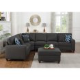 thumbnail image 3 of Devion Furniture 7-Piece Upholstered Modern Fabric Sectional with Ottoman-Color:Gray, 3 of 4