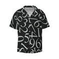 thumbnail image 2 of Lsque Numbers print Men's Cuban Collar Short Sleeve Shirt Summer Beachwear Casual Button Down Fashionable Vacation Leisure Shirt-4X-Large, 2 of 7