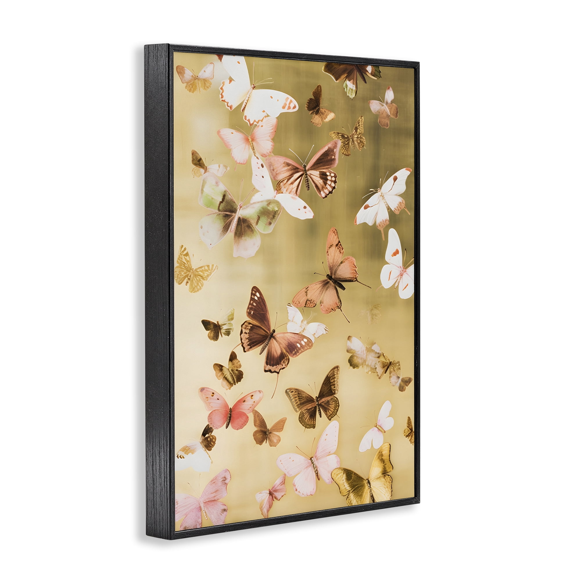 Stupell Industries Papillon Butterfly Array Animals & Insects Painting Black Framed Art Print Wall Art, 16 x 24