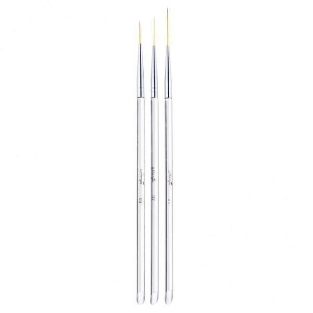 Kit de pinceles profesionales para decoración de uñas, juego de 5x3x 15/18/20mm, pinceles profesionales para dibujar hermosos diseños 3 piezas