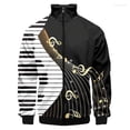 thumbnail image 5 of Chaqueta con cremallera y cuello alto con estampado 3D de música de guitarra divertida para hombre y mujer, ropa informal, chaquetas, abrigos, ropa de hombre, 5 of 5