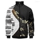 thumbnail image 4 of Chaqueta con cremallera y cuello alto con estampado 3D de música de guitarra divertida para hombre y mujer, ropa informal, chaquetas, abrigos, ropa de hombre, 4 of 4