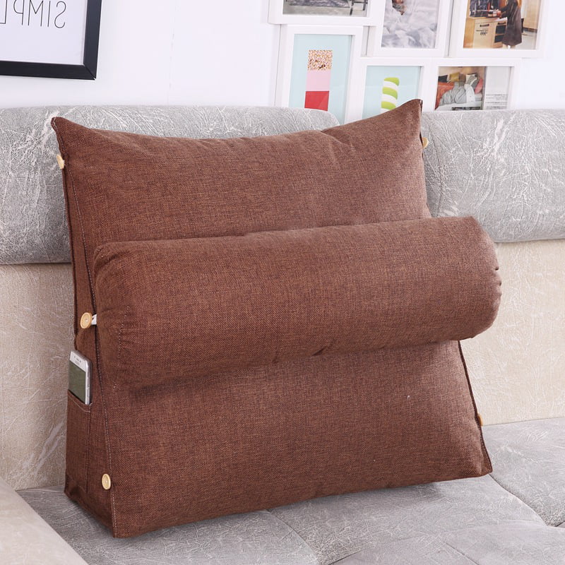 Multiple Colour Reading Pillow Lumbar Cushion with Carrying Handle Multifunction Breathable Back Support Cushion for Sofa Bed Office Chair