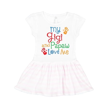 

Inktastic Gigi and Papaw Love Me Grandchild Gift Toddler Girl Dress