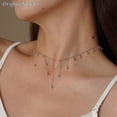 thumbnail image 1 of Collar relleno de oro de 14k, Gargantilla de oro, colgantes hechos a mano, joyería minimalista bohemia para mujer, collar de cuentas de oro, 1 of 5