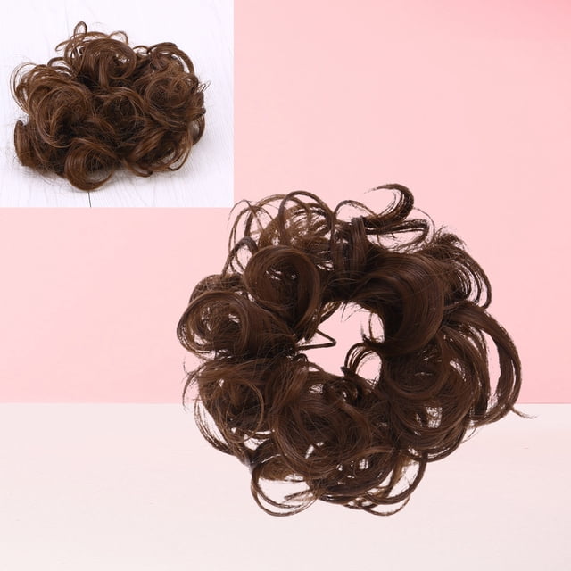 unbranded Scrunchie Hair Piece De Térmica Marrón Para Realizar Recogidos Y Moños Con Volumen