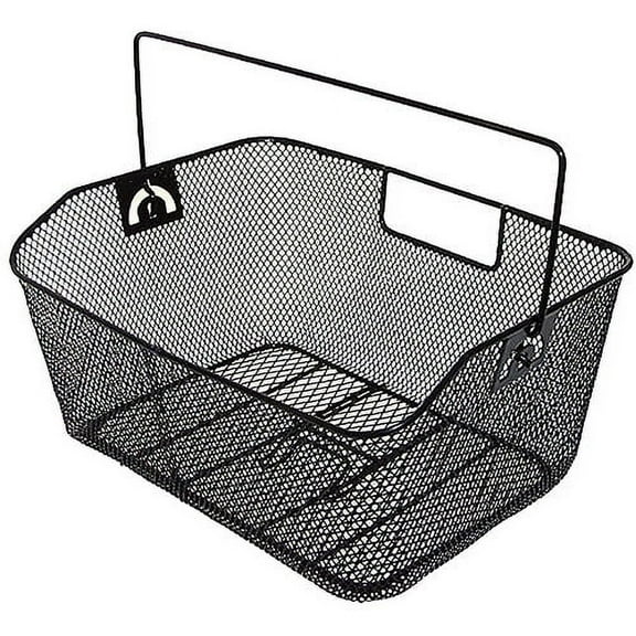 Ventura Wide Rear Wire Bicycle Basket, Black, 40x30x18/15 cm