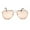 Gold Solid Peach, variant on Classic Exposed Lens Edge Officer Tear Drop Shape Sunglasses Gold Gradient Brown