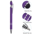 thumbnail image 4 of Uxcell Ballpoint Pen with Stylus Tip Metal Pen Black Ink 1.0mm Medium Point Stylus Pen Style 1, Purple 6 Pack, 4 of 6