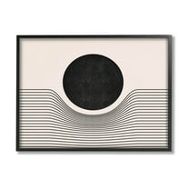 Stupell Industries Contemporary Abstract Circle Stripes Graphic Art Black Framed Art Print Wall Art, Design by JJ Design House LLC