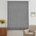 thumbnail image 3 of Vintage Dark Gray Sheer Curtains 45 Inches Long, Farmhouse Retro Solid Color Linen Texture Light Filering Curtains, Breathable Simi Curtain Privacy Drapes for Kitchen Bathroom Small Window Treatment, 3 of 9