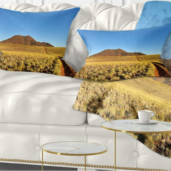 Designart Namibrand Desert Landscape - Landscape Printed Throw Pillow - 12x20