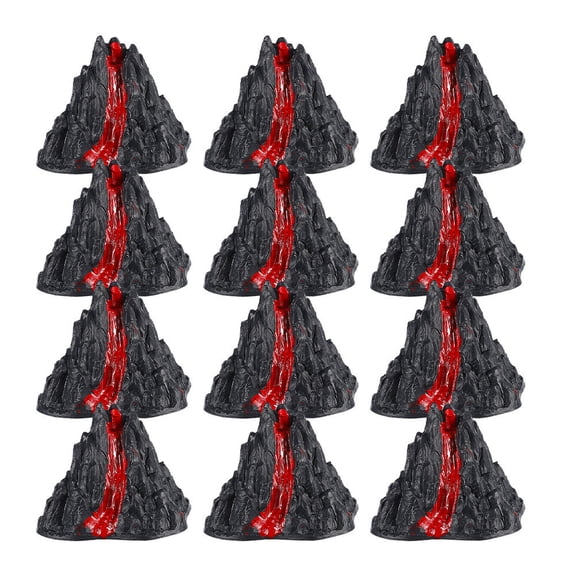 POPETPOP Set of 12 Dark Grey Artificial Volcano Models for Desktop Decoration and Educational Display