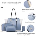 thumbnail image 3 of PU Women's Handbag Set, Color Block Design, Shoulder Bag, Splice Style Top Handle Bags, Tote Bags, Messenger Bag, Ladies Tote Handbags for Girls, 4 Piece Set, 3 of 5