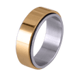 thumbnail image 2 of Anillo Hombre Anti Ansiedad LUCKMAN Modelo Axel Acero Inoxidable Dorado Talla 8, 2 of 6