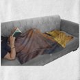 thumbnail image 5 of Safari Soft Flannel Fleece Throw Blanket, Giraffe in Savannah Colorful Cloudy Sky at Sunrise Grassland Autumn Picture, Cozy Plush for Indoor and Outdoor Use, 60" x 80", Yellow and Peach, by Ambesonne, 5 of 5