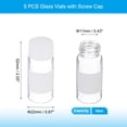 thumbnail image 2 of Uxcell Small Glass Sample Bottles with Lids 5 Pcs 10ml Clear Glass Vials with White Screw Caps Mini, 2 of 6