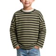 thumbnail image 5 of AUDeals Toddler Kids Striped Sweatshirt - Round Neck Long Sleeve Loose Fit Pullover for Boys and Girls Casual Everyday Wear, 5 of 5
