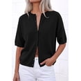 thumbnail image 4 of PRETTYGARDEN Women Spring Short Sleeve Cardigan Sweaters Button Down Knit Shirt Blouse Dressy Casual Tops Summer Outfits, 4 of 8