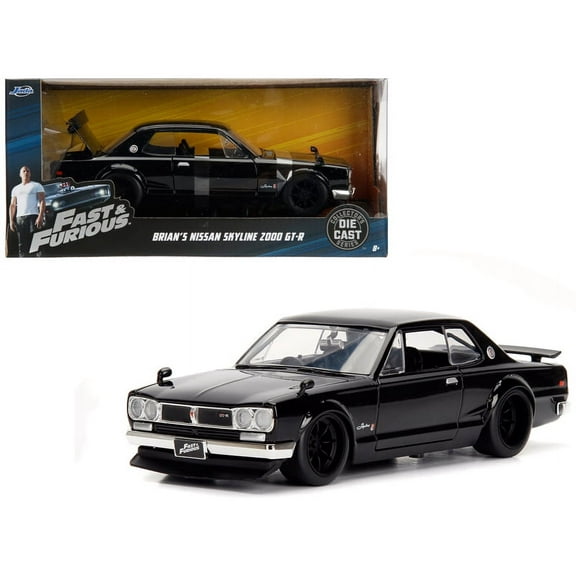 Brian's Nissan Skyline 2000 GT-R RHD (Right Hand Drive) Black "Fast & Furious" Movie 1/24 Diecast Model Car by Jada
