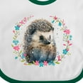 thumbnail image 4 of Inktastic Hedgehog Lover Floral Wreath Girls Baby Bib, 4 of 4