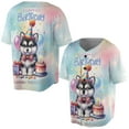 thumbnail image 3 of Happy Birthday Cute Puppy Alaskan Malamute with Cake Gifts Party Hat All Over Print 3D Baseball Shirt Alaska Mal Dog Lovers Gifts Softball Sport - 00029, 3 of 6