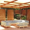 thumbnail image 1 of vidaXL 12 Piece Garden Lounge Set with Grey Cushions Solid Pinewood, 1 of 5