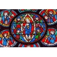 thumbnail image 2 of Perry, William 32x23 Gold Ornate Wood Framed with Double Matting Museum Art Print Titled - Virgin Mary-Angels stained glass-Notre Dame Cathedral-Paris-France, 2 of 4