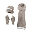 thumbnail image 5 of SERTG Women's Neck Set Winter Hat,Scarf,Gloves,Three Piece Set Knitted Woolen Cold Protection and Warm Fashionable Comfortable Ear Protection Headband and Hat Set(Khaki,Free Size), 5 of 5