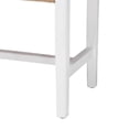 thumbnail image 4 of Pemberly Row Woven Paper Loom Bench with Mahogany Frame in White, 4 of 7