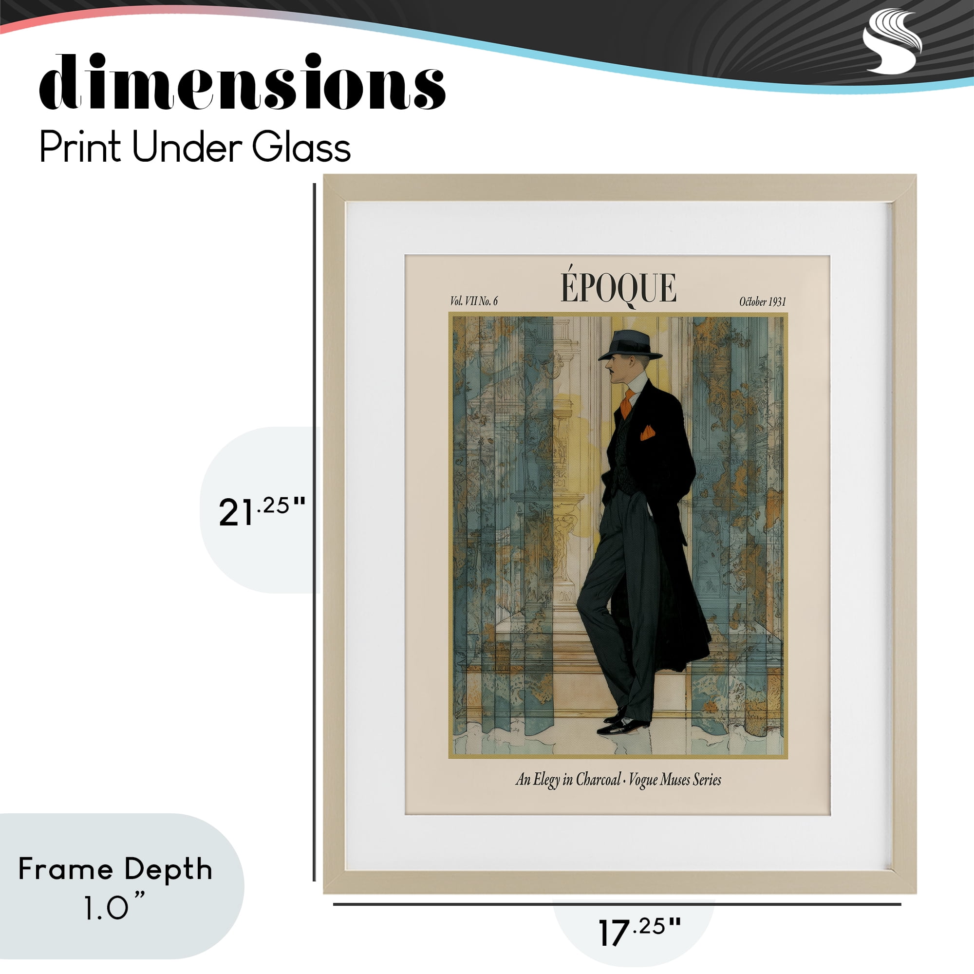 Stupell Industries The Gentleman Magazine Birch Framed Print Under Glass, design by A Barefoot Stylist