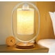thumbnail image 5 of Lámpara de mesa regulable de 3 vías para dormitorio | Base maciza de madera redonda para tela de lino | Bombilla LED incluida | Lámpara compacta de mesita de noche que cuida los ojos | Moderno, 5 of 9