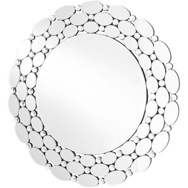 Elégant Decor MR9128 Sparkle 35 Po Miroir Rond Contemporain&44; Clair