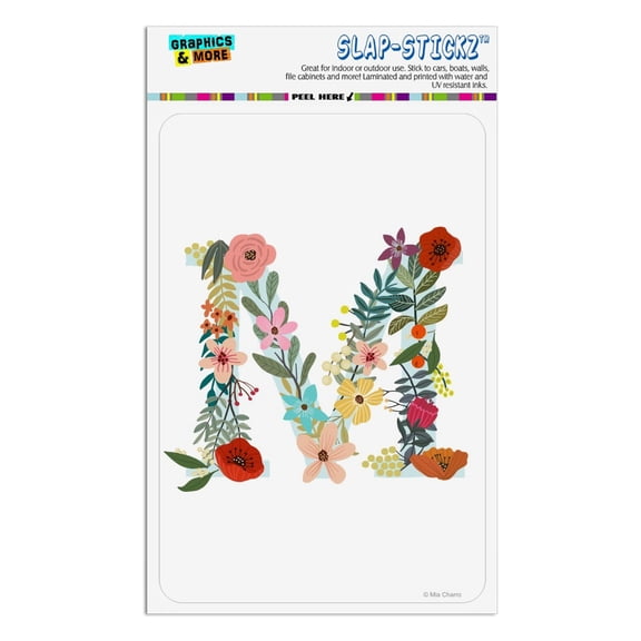 Letter M Floral Monogram Initial Home Business Office Sign