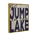 thumbnail image 4 of Stupell Industries Go Jump In The Lake Country Typography Navy Metallic Gold Framed Floating Canvas Wall Art, 24x30, by Regina Nouvel, 4 of 5