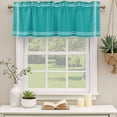 thumbnail image 3 of Pure Teal Green Valances for Windows, Simple Solid Color Light Filtering Kitchen Curtains, Rod Pocket Window Valance Curtains for Living Room Bedroom, 42" W x 18" L, 2 Panels, 3 of 9