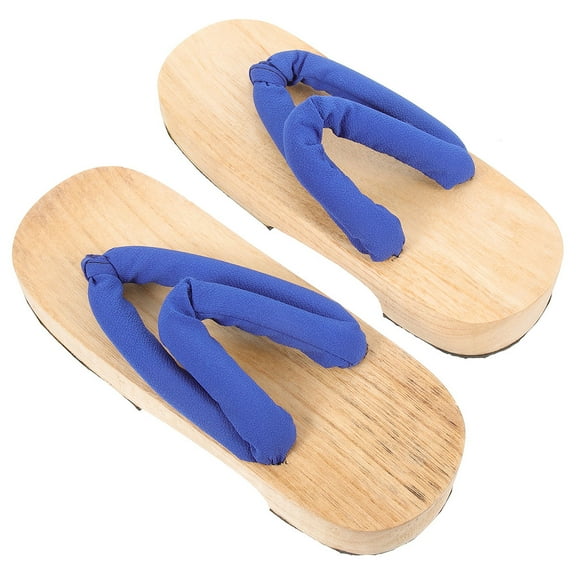WHAMVOX Durable Multi Color Japanese Wooden Clogs for Women with Comfortable Cotton Straps and NonSlip EVA Sole Size 7